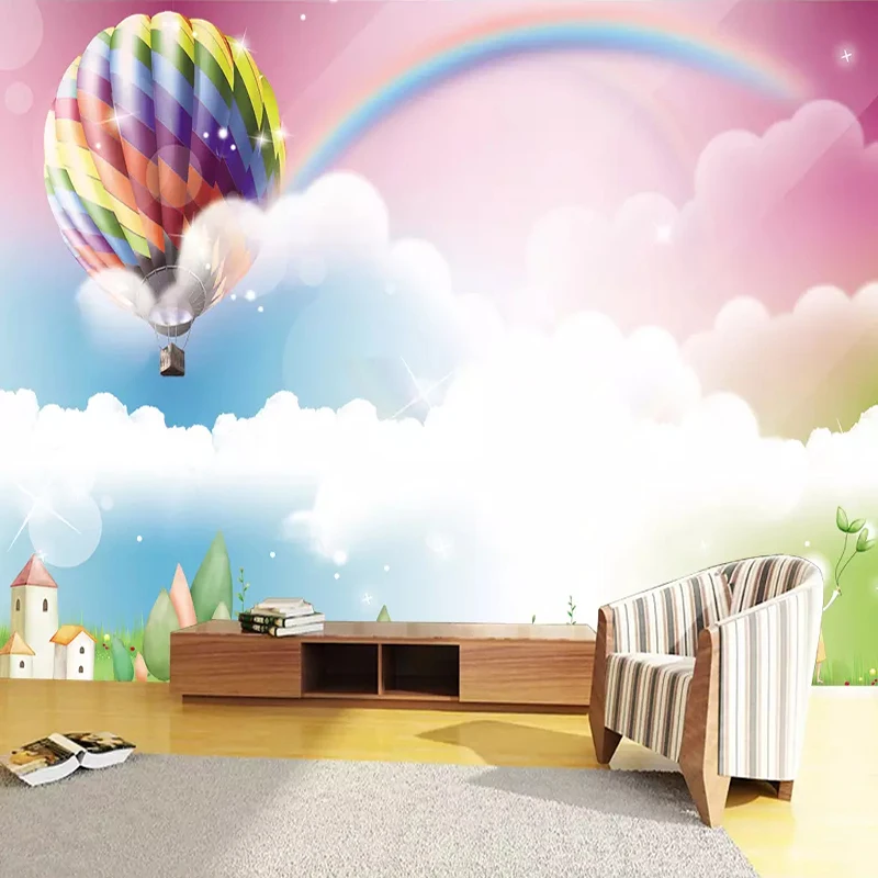 Papel де Parede 3D мультфильм шар Радуга милые фрески обои для детей детская спальня