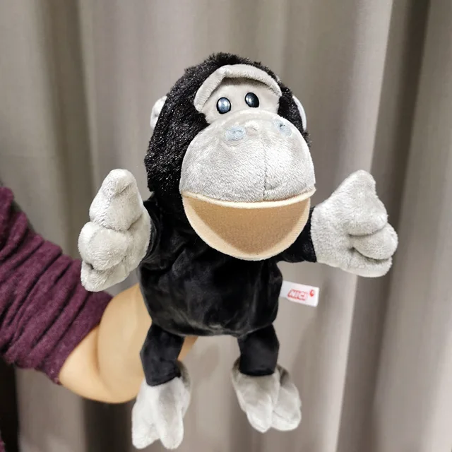 30cm Legged Animal Hand Puppet Plush Toys Wolf Lion Panda Raccoon Hand Puppets Educational Story Doll Toy for Children Kid Orangutan