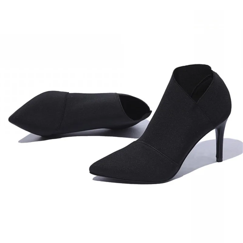 Women's High-heeled Boots Large 34-41 Women's High-heeled Boots 2021 Cloth Boots 8.5cm Heel, New in Spring and Autumn