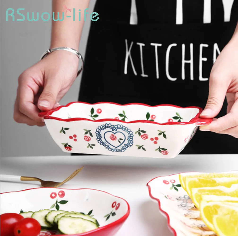 Household Ceramic Dish Creative Fruit Big Fish Dish Pasta Bowl Salad Bowl Soup Plate For Kitchen Dishes Dessert Tray
