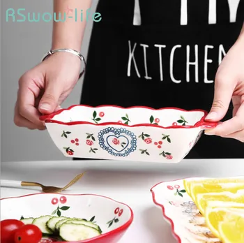 

Household Ceramic Dish Creative Fruit Big Fish Dish Pasta Bowl Salad Bowl Soup Plate For Kitchen Dishes Dessert Tray
