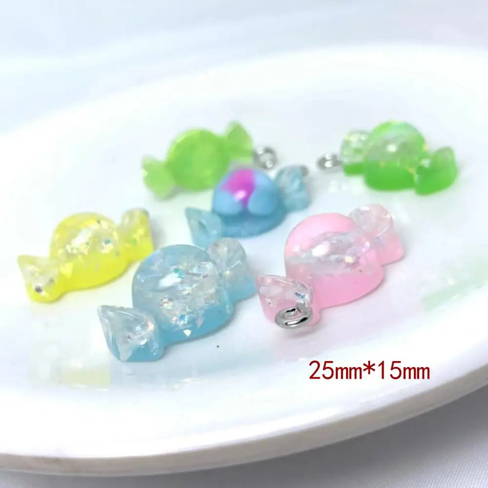 5 шт. 25*15 мм Kawaii резиновые цветные конфеты Подвески Кулоны из нержавеющей стали