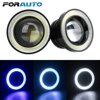 

FORAUTO 2Pcs/set Car-styling Car COB LED Driving Lights Fog Lamp 2.5" 3.0" 3.5" Angel Eyes DRL Daytime Running Lights