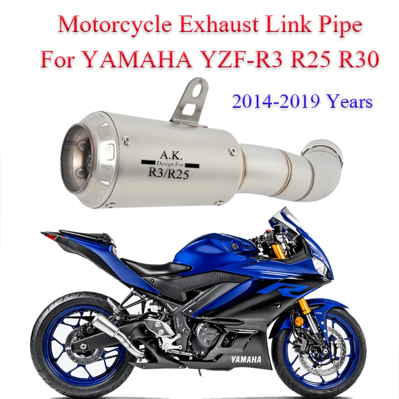

Motorcycle Exhaust Full System Link Pipe Slip On For YAMAHA YZF-R3 R3 R25 R30 MT03 MT25 2014-2019 Years Muffler Moto Escape