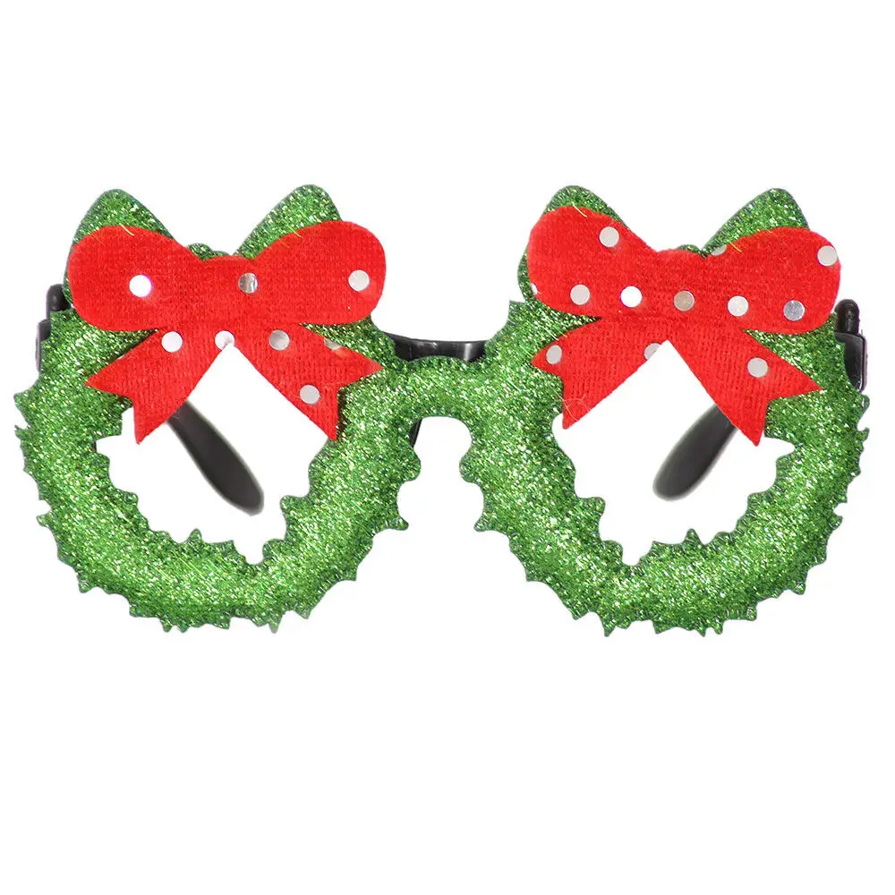 Очки для празднования Рождества рамка Санта снеговик косплей милый подарок для взрослых детей игрушка украшения - Цвет: C Christmas Bow