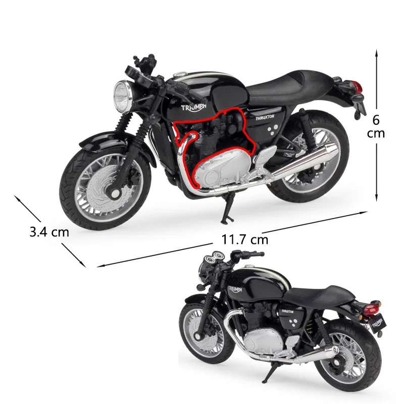 1:18 Welly TRIUMPH Thruxton 1200 Литая модель мотоцикла