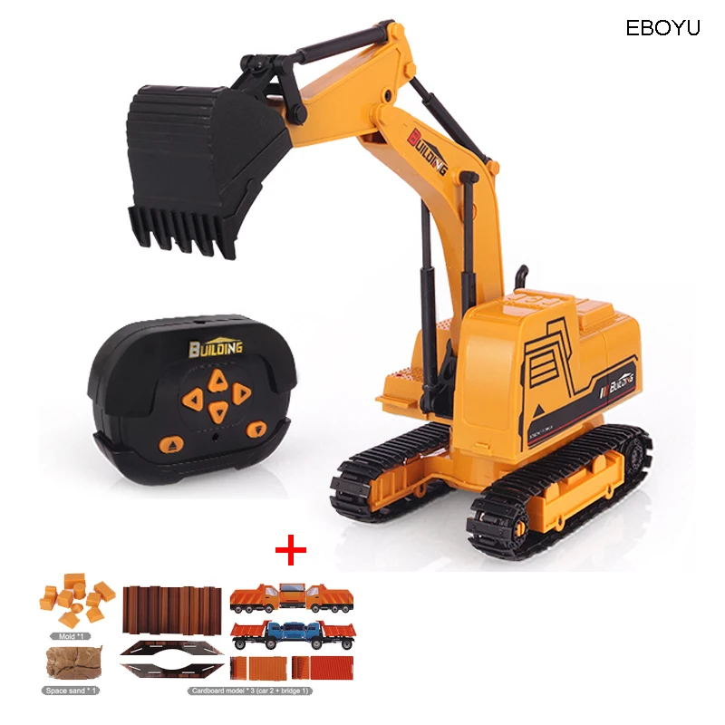 EBOYU A008 2 4 ГГц 6CH 1:24 RC экскаватор мини грузовик из сплава металла с имитацией w/ 3D