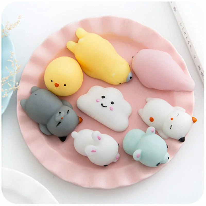 

Cute Squishy Animals Toys Soft Slow Rising Squeeze Cat Bunny Bear Bear Chick Coulds Sticky Kawaii Anti-stress Gift Squishy Toys