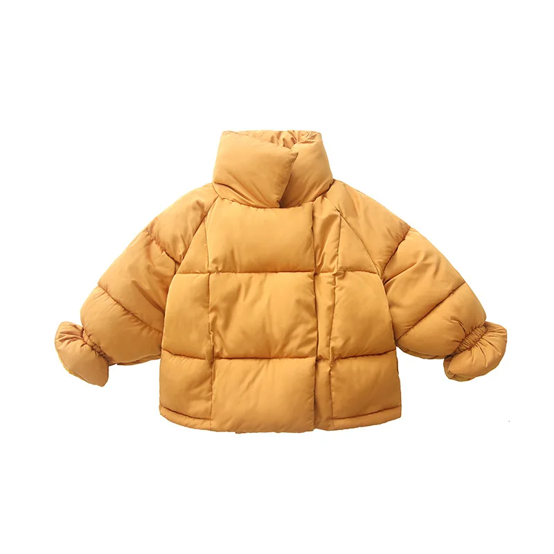 Утепленная пуховая хлопковая стеганая куртка с рукавами-фонариками для девочек Новая Детская куртка с хлопковой подкладкой зимняя хлопковая одежда для влажной погоды