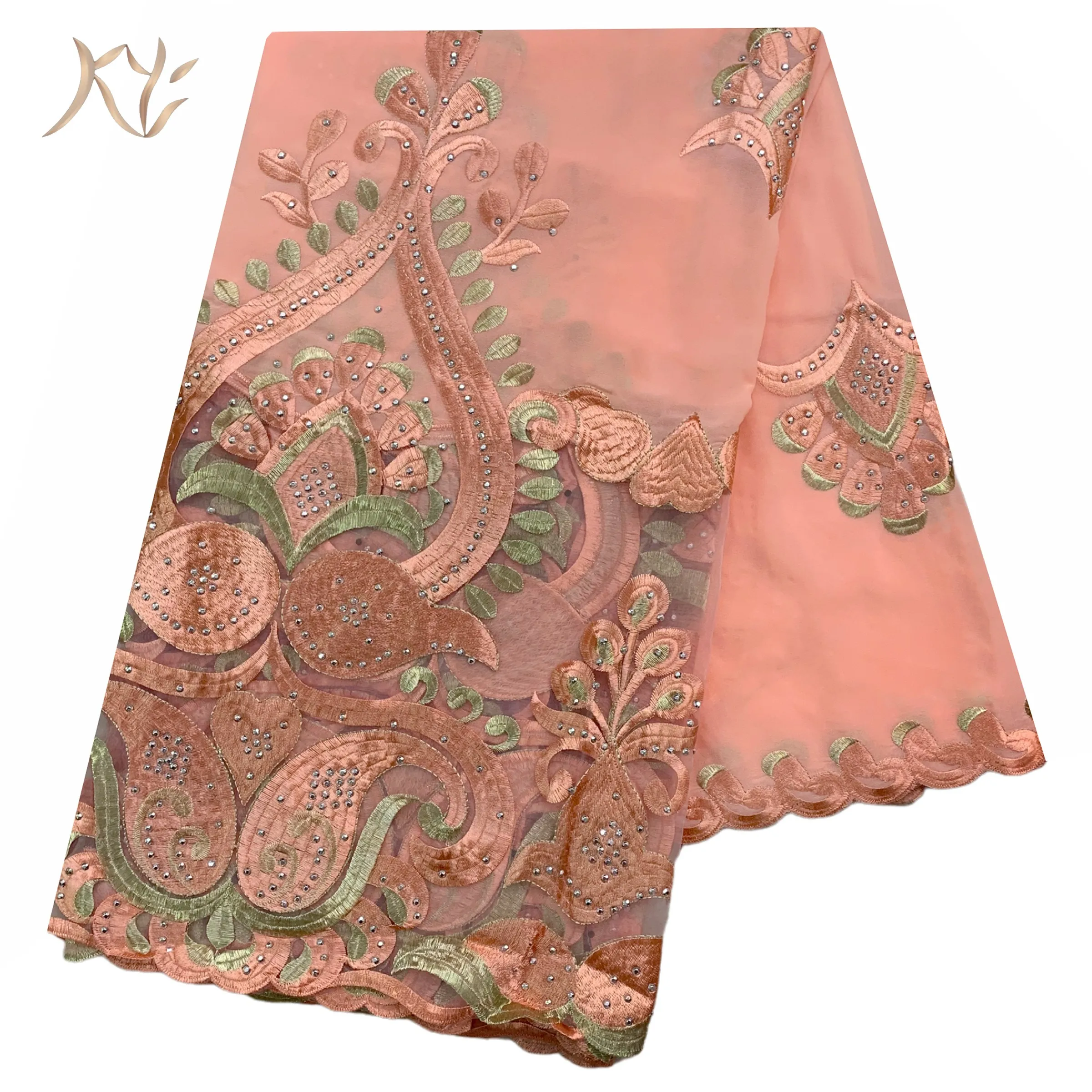 Женский шифоновый шарф с вышивкой мусульманский Африканский Большой размер