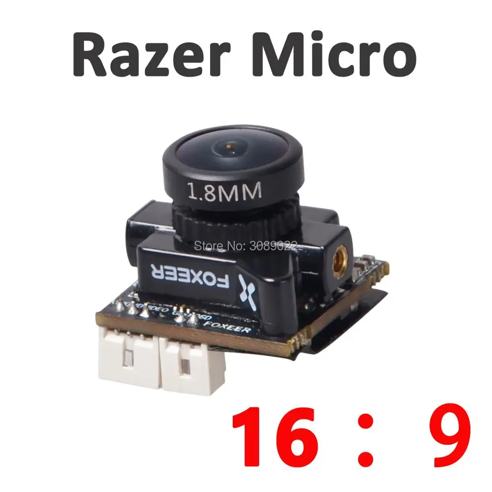 Foxeer razer Mini/razer Micro 1200TVL PAL/NTSC переключаемая 4:3 16:9 FPV камера для гоночного дрона FPV - Цвет: Micro 16 9 Black