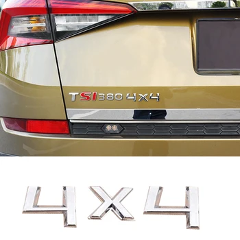 

4X4 For Skoda OCTAVIA SUPERB FABIA KODIAQ KAMIQ RAPID YETI Skoda 4X4 Trunk Sticker Displacement Sticker Car Badge Sticker ABS