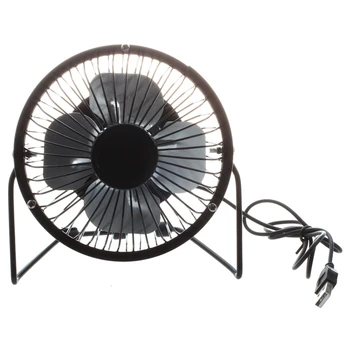 

4-inch 360-degree Rotating USB Powered Metal Electric Mini Desk Fan for PC /Laptop /Notebook (Black)