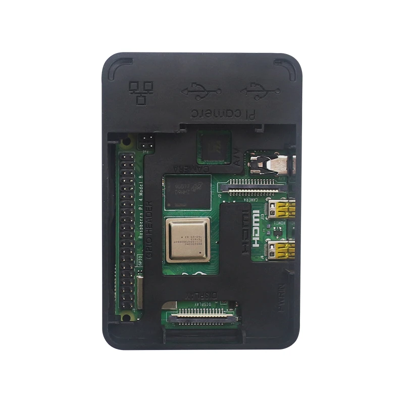 Чехол Raspberry Pi 4 Model B ABS с вентилятором черный корпус пластиковый для RPI B|Аксессуары