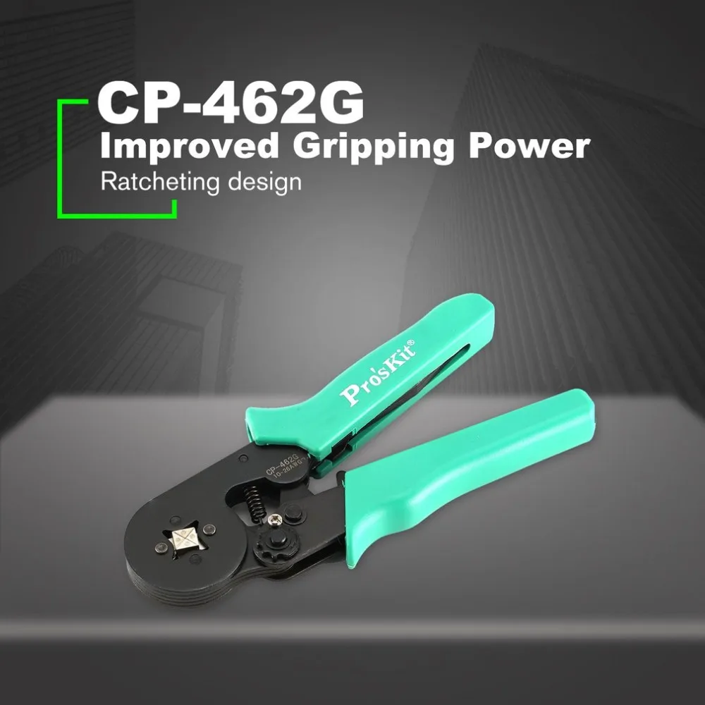 Proskit CP-462G Регулируемая трещотка дизайн квадратный наконечник обжимные клещи практичные обжимные плоскогубцы инструмент для прессования
