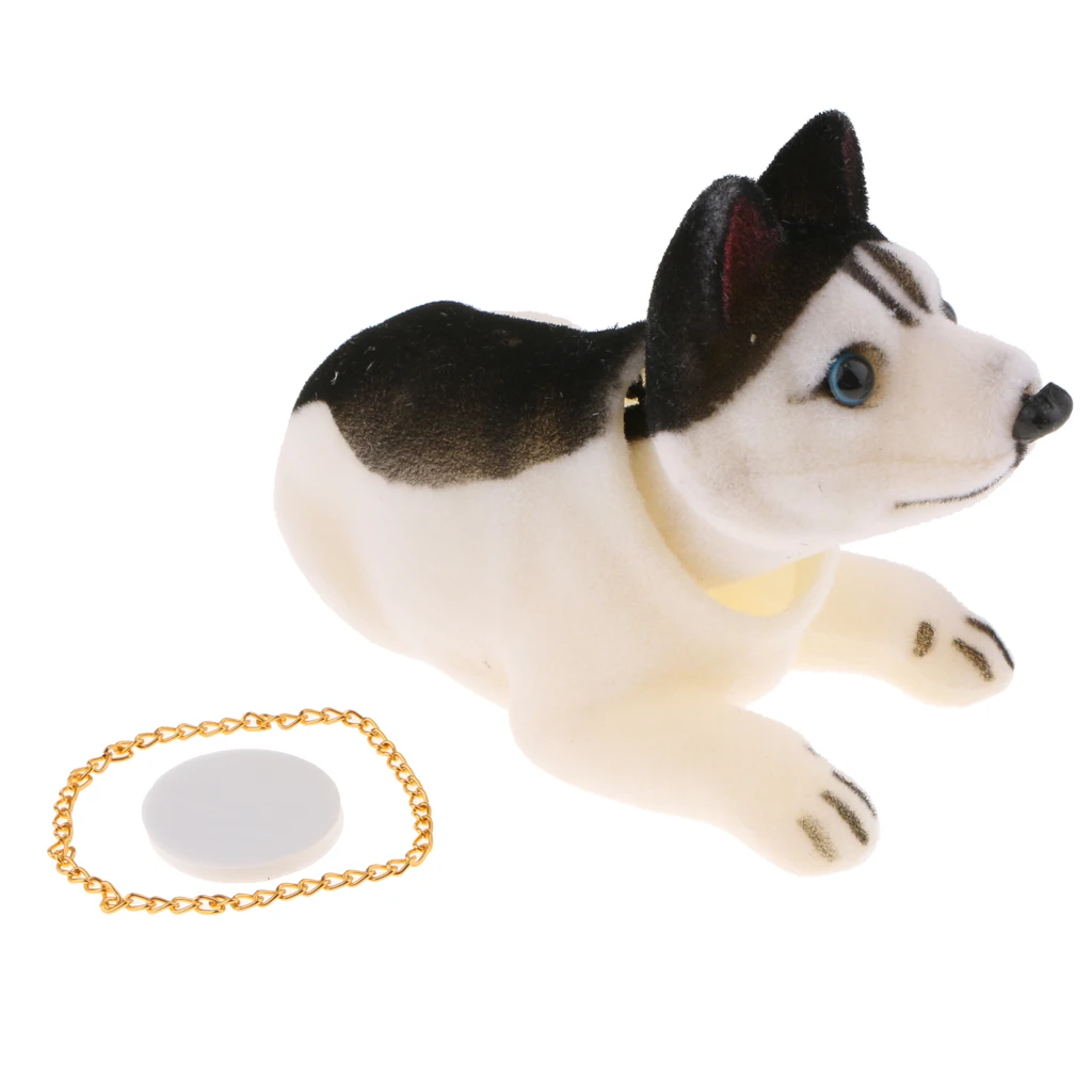 Bobbing Head Husky Car Dash Ornaments Mascot Shaking Head Dog for Car Vehicles Decor