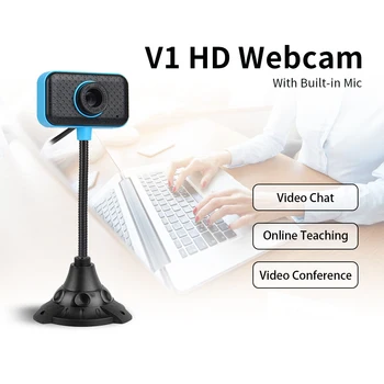

480P Full HD Web Cam PC Webcam USB Laptop Desktop HD Webcam 30fps Camera Noise-reduction Microphone Rotatable Computer Webcam