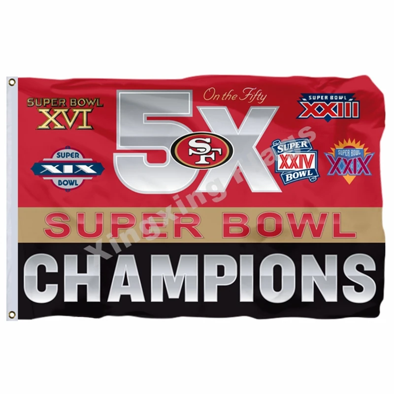 Флаг с надписью 3ft X 5ft из полиэстера NFL1, флаг с надписью из Сан-Франсиско 49ers, Размер № 4, 90X150 см, на заказ