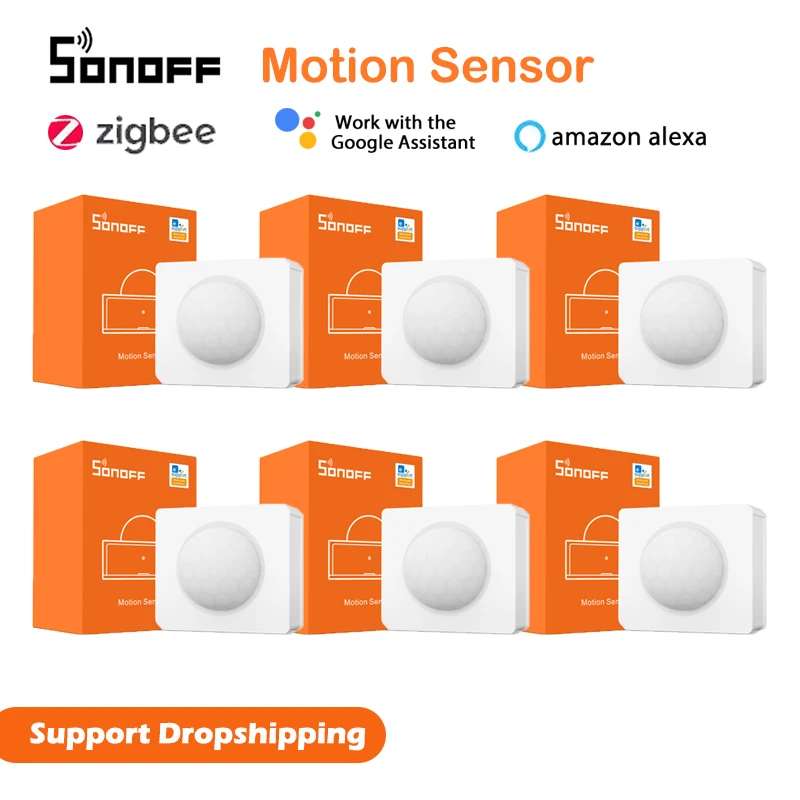 1 50 pces sonoff SNZB 03 zigbee sensor de movimento detector de controle inteligente através ewelink zbbridge trabalho necessário com alexa casa do google|Controle remoto inteligente| -