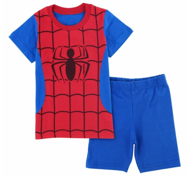 Spider man Детский пижамный комплект «Халк» для маскарада для мальчиков, одежда для сна с супергероями, Мстителями, Детская Хлопковая одежда для сна «Хеллоуин» с маской, комплект из 2 предметов - Цвет: Spider man