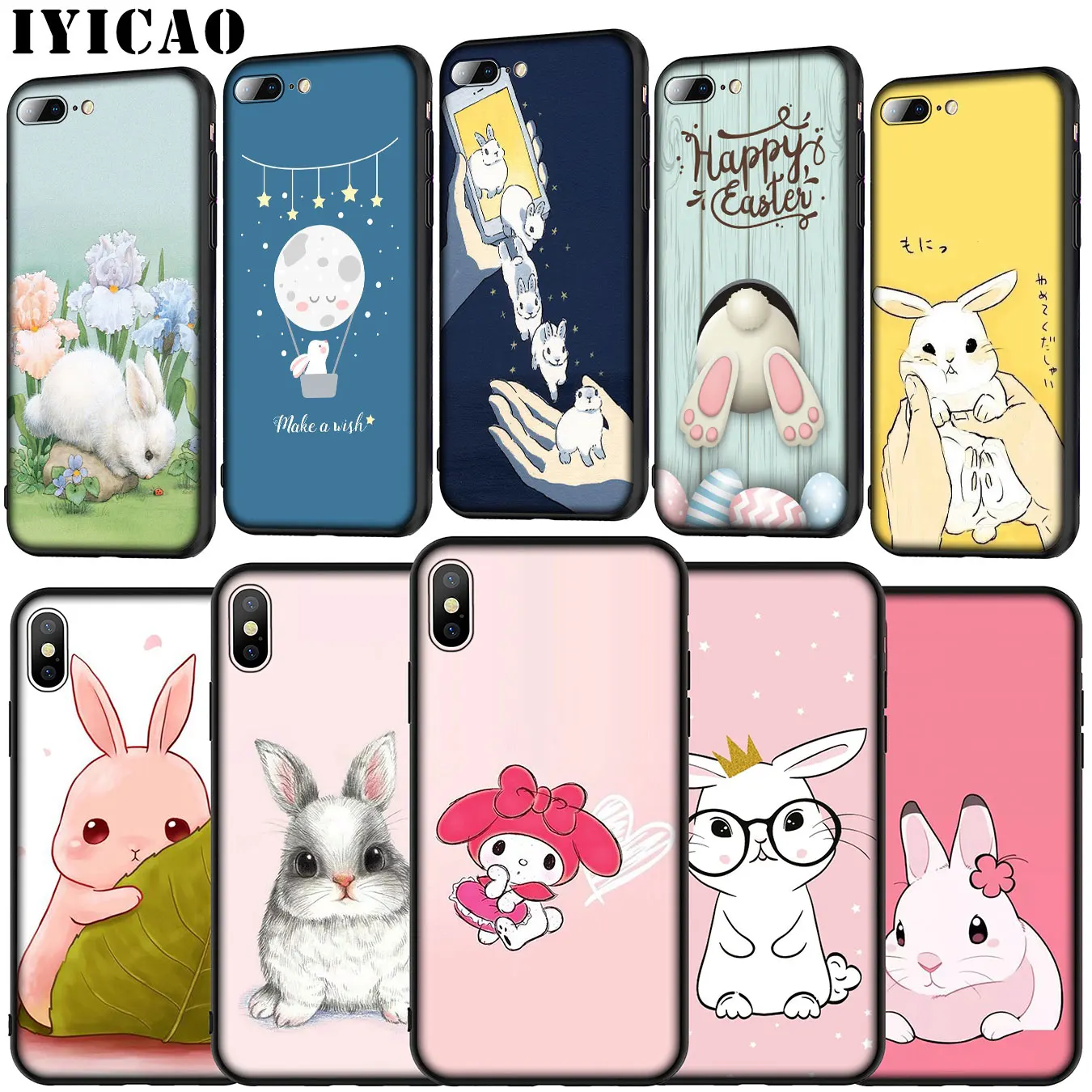 IYICAO Мягкий силиконовый чехол с принтом кролика для Huawei P30 P20 Pro P10 P9 Lite Mini 2017 2016 P Smart Z