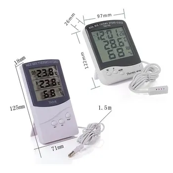 

Indoor Outdoor Digital Thermometer Hygrometer with LCD Display Temperature Humidity Meter 1pcs new