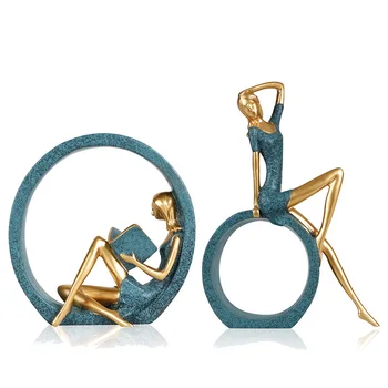 

[MGT] Odern Abstract Resin irl Statue Classic Figure Statue Scuplture Home Decoration Office Living Room Decor Ornament