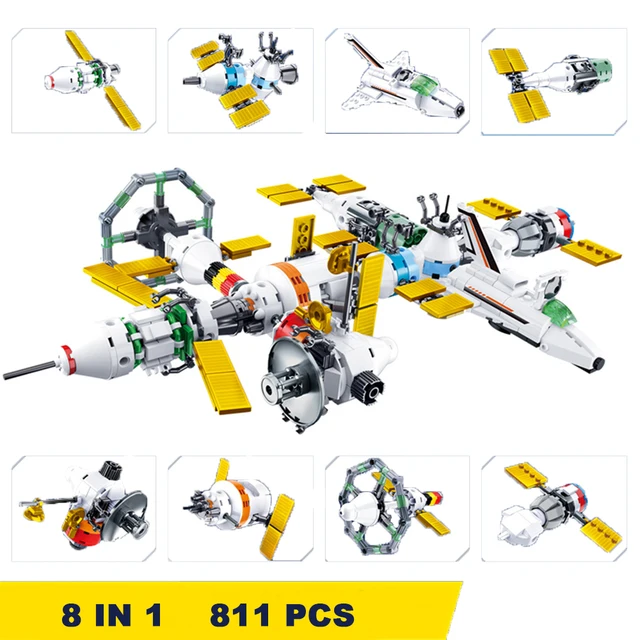 US $24.69 811 PCS 8 IN 1 Children Building Blocks Compatible LegoINGlys Bricks 2020 Boys Gift Toys Space Stat