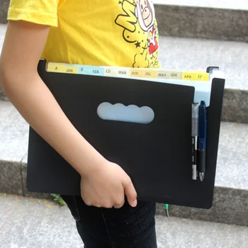 

24 Pockets Multicolored Expanding Files Folder Expandable Accordion Style File Organizer for School Office A4 Letter Size White