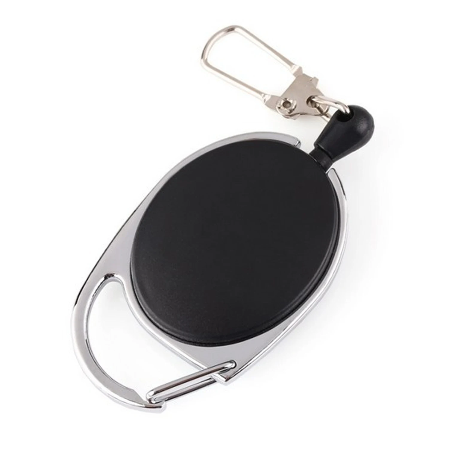 2pcs/Set Retractable Badge Holder Reel Key Ring Badge Reel with Carabiner Reel Clip on Bus Card ID Card Name Tag Badge Holder