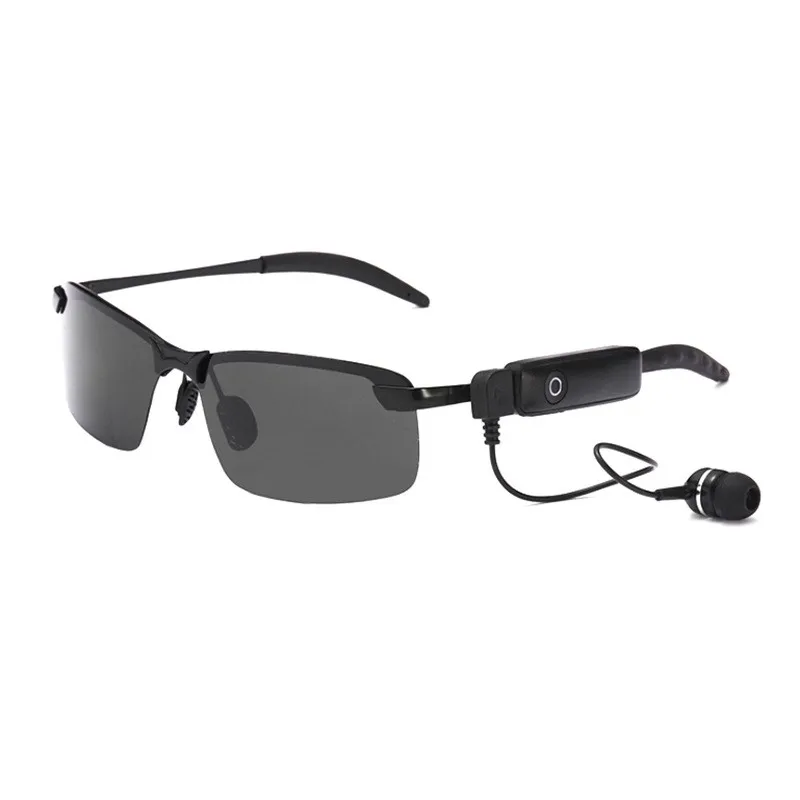 Black Grey Смарт очки Bluetooth наушники одна рука в ухо Бесплатный звонок гарнитура УФ Защита Открытый солнцезащитные очки - Цвет: Black Grey