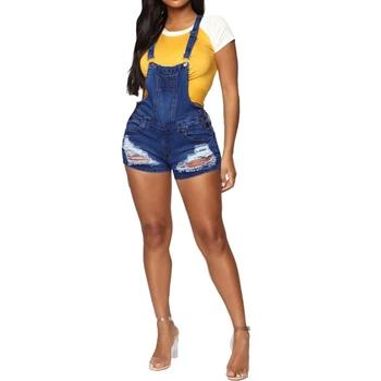 

Denim Shorts Pant Women Overall Shorts High Waist Jeans Hot Streetwear Vintage Blue Ripped Jeans Women Shorts 2019 Summer