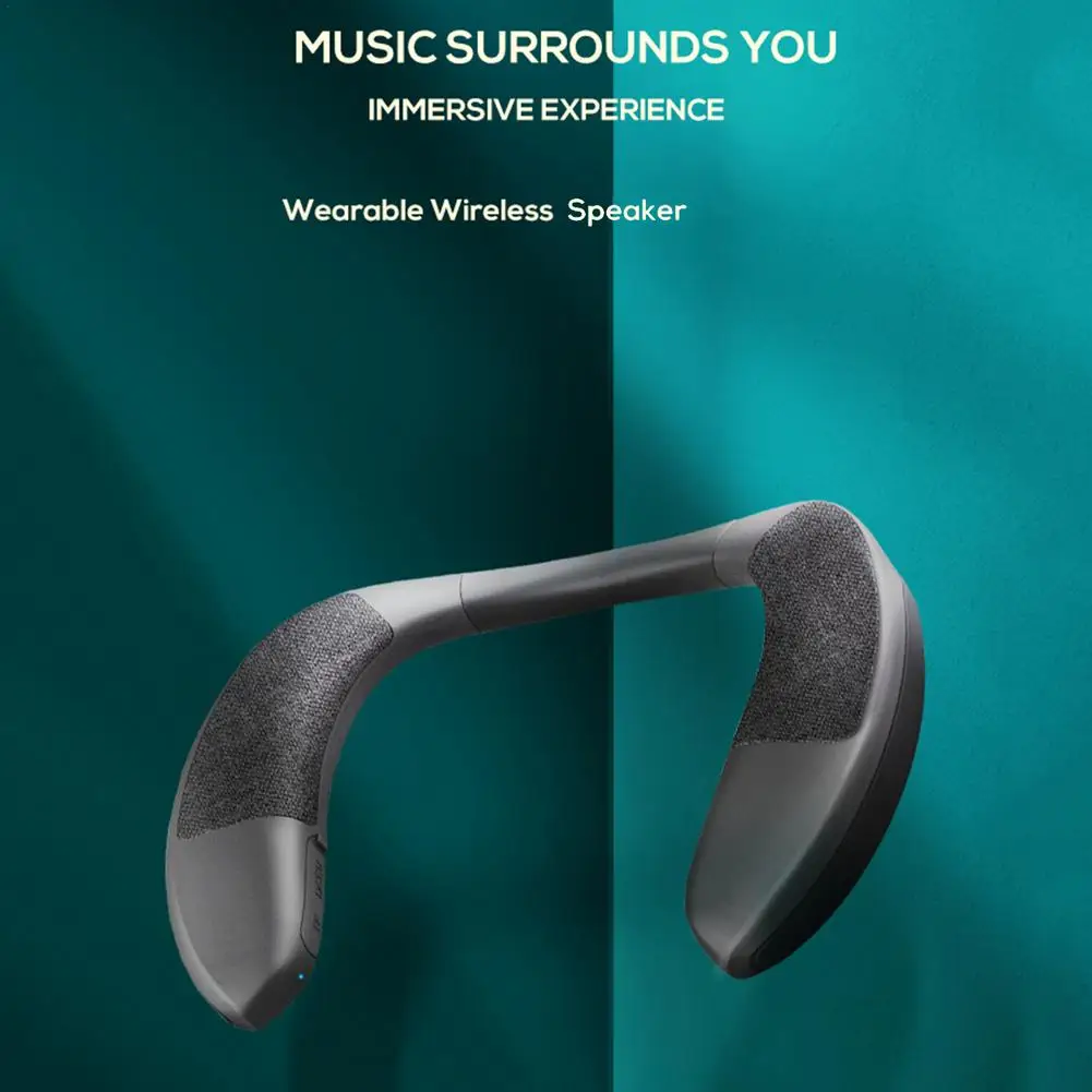 2021New Neck-mounted Speaker Wireless Bluetooth 5.0 Portable Speakers with Bass FM Radio 3D cinema stereo Black | Электроника