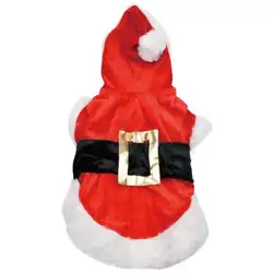 Рождественская одежда для собаки, хлопковое зимнее теплое пальто, милая Рождественская одежда для щенка, костюм Санта-Клауса