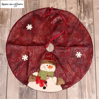 

Christmas Tree Skirt with Santa Claus Snowman Doll Xmas Tree Base Christmas Tree Decoration Supplies Falda Arbol De Navidad