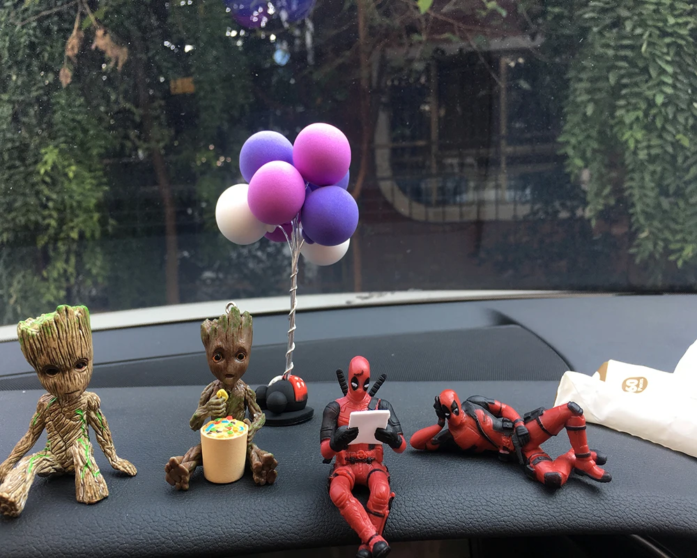 Car Interior Decoration Personality Groot Action Figure Sitting Model Anime Mini Doll Car Goods Interior Decoration Accessories