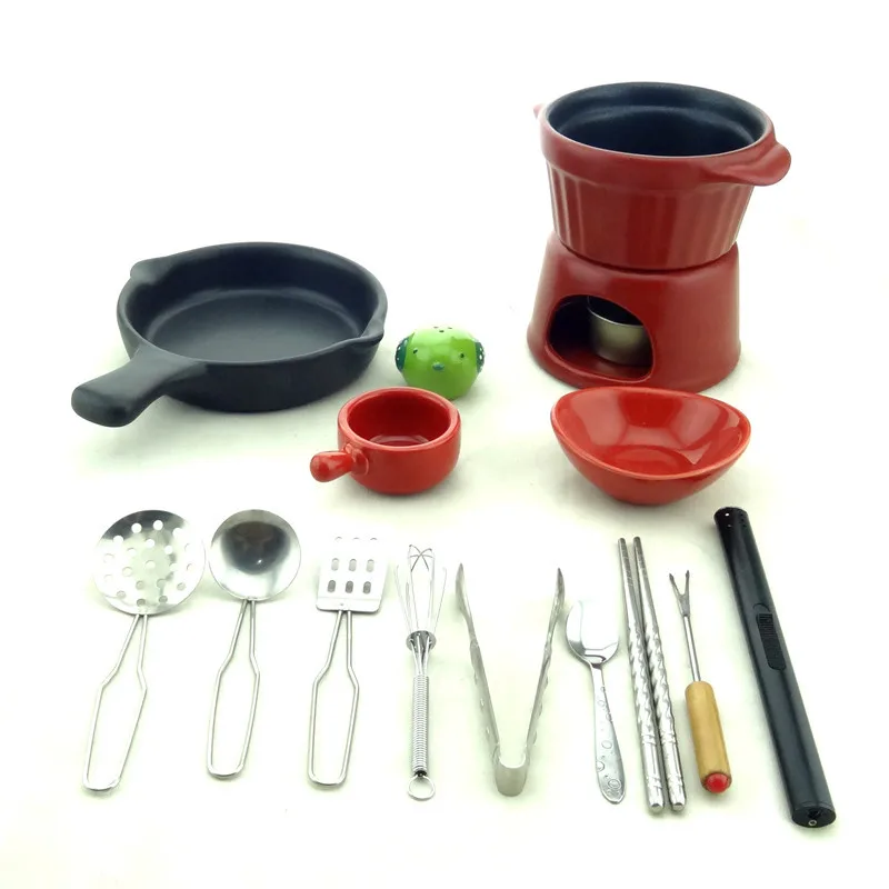 

Children'S Educational Play House Model Kitchen Really Cook Stainless Steel Cooking Kitchenware Mini Japan Candy Toy Set
