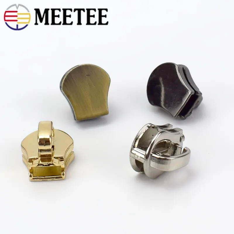 Meetee 10 шт. 3#5#8#10# металлическая молния головка Потяните слайдер молния замок сумка багаж одежды DIY Ремкомплект аппаратные средства Аксессуары AP604