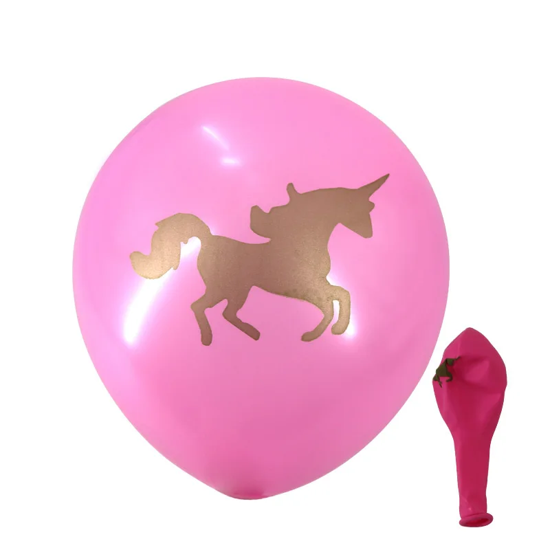 10PCS Balloons-Pink Единорог вечерние одноразовые наборы посуды золотые воздушные шары в форме единорога чашка счастливый день рождения Единорог тема, детский душ девушки сувениры - Цвет: 10PCS Balloons-Pink