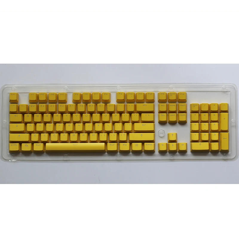 PBT 104-87-84 клавишные колпачки с двойной подсветкой для Cherry MX механическая клавиатура желтого цвета