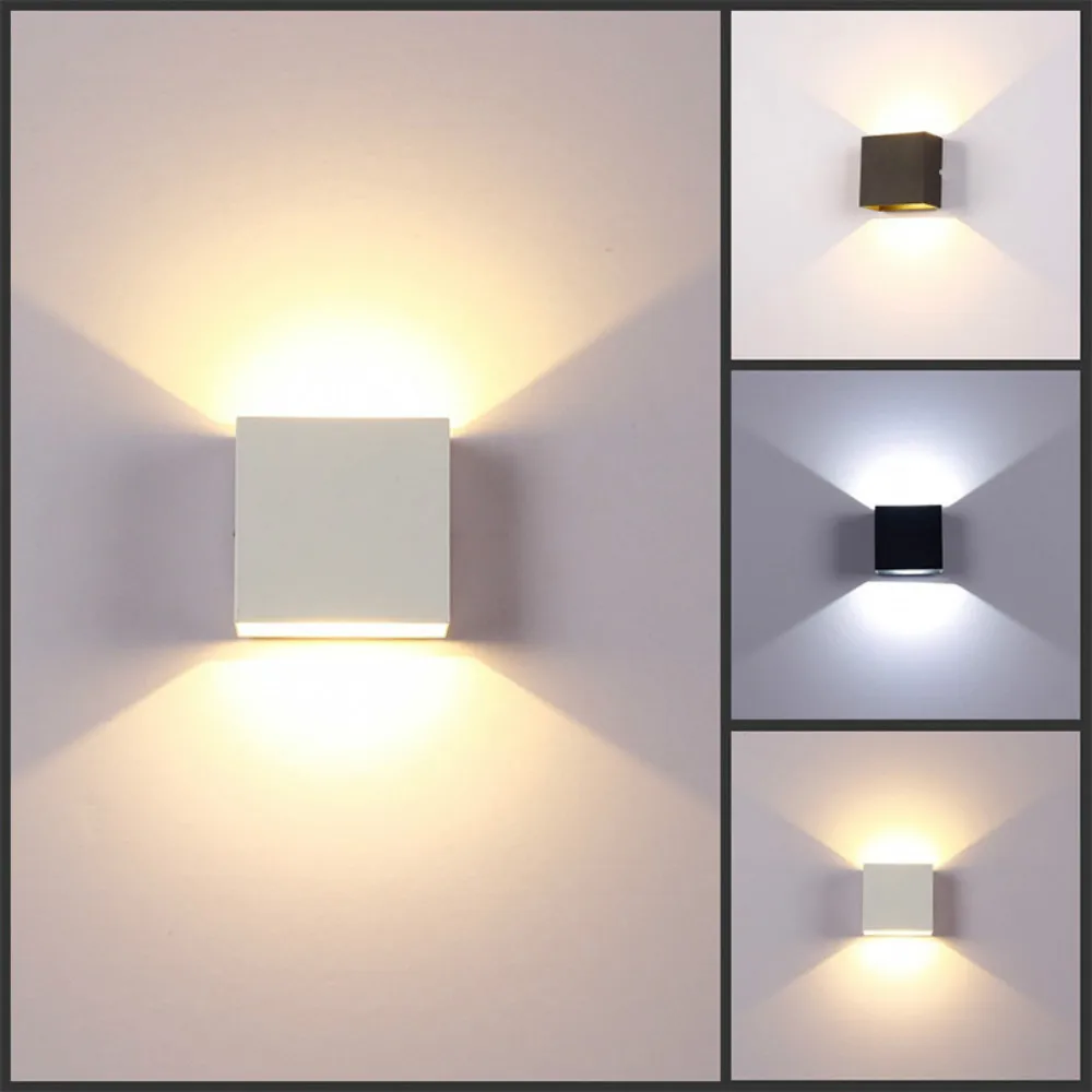 wall night light 6w 12w Led Wall Lamp Ip65 Waterproof Indoor & Outdoor Aluminum Wall Light Surface Mounted Cube Garden Porch Sconce Home Decor wall mounted lights