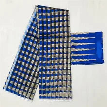 Африканская восковая лента, Шелковый воск, Анкара,, атласная ткань, 4 Ярда, audel/modell, хлопковая ткань для платья+ 2 ярда, шифон, TJ121903