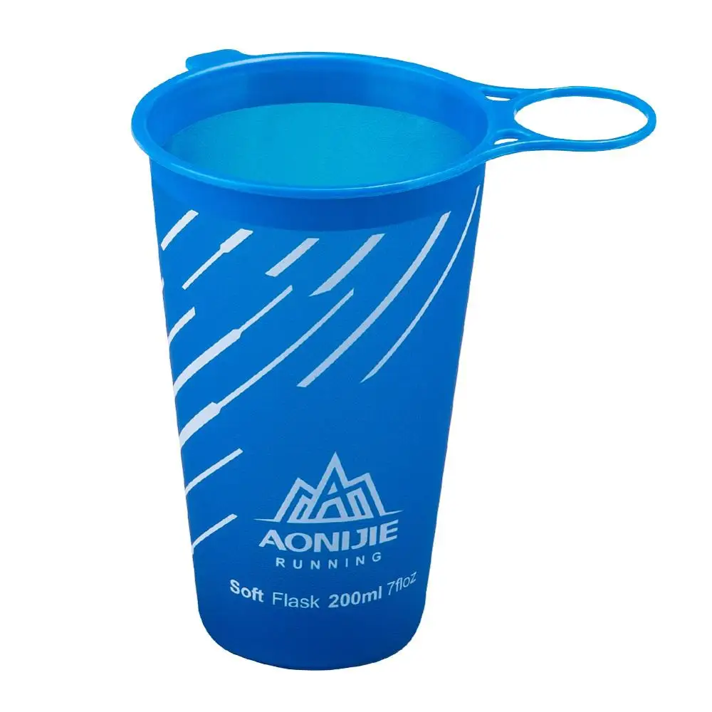 AONIJIE Спортивная BPA Складная мягкая фляжка, сумка для воды, бутылка для воды, чашка, чайник, гидратационный пакет, резервуар для воды - Цвет: SD22 Blue 200ml Cup