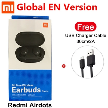 Redmi Airdots Global Xiaomi Redmi Airdots TWS беспроводные Bluetooth наушники стерео бас гарнитура с микрофоном голосовой помощник управление AI - Цвет: Redmi Airdots Global