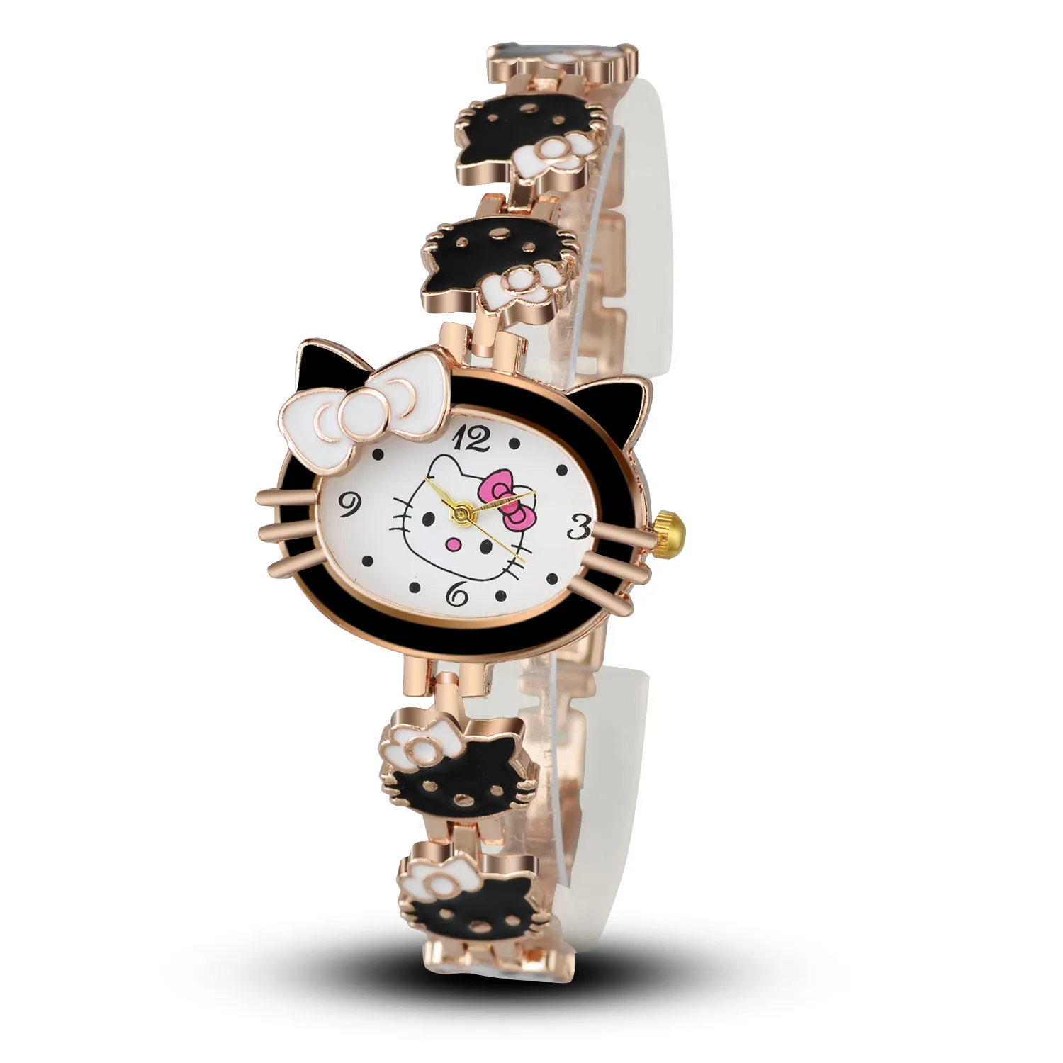 Часы Hello Kitty для детей изящное нижнее белье с принтом из мультиков для девочек часы кварцевые браслет наручные часы Детские часы Relogio Infantil Montre Enfant подарки