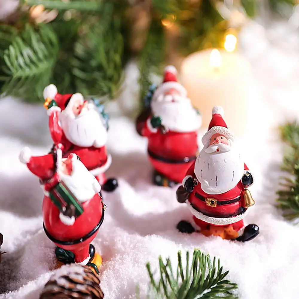 Santa Resin Doll Christmas Tree Santa Claus Accessories Gift Desktop Decoration Home Decor Diy Ornament bricolage noel#25