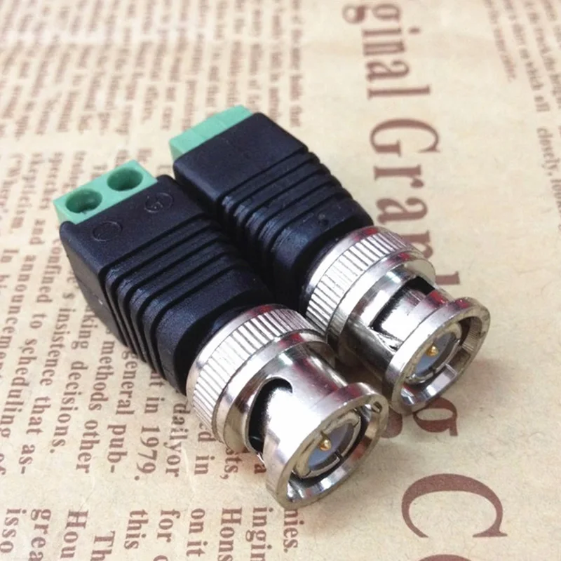 Cable Lead Connector Cord Camera Male Coax CAT5 To Coaxial CCTV Video Balun BNC Adapter 10X Kits Pa - 4.00008E+12