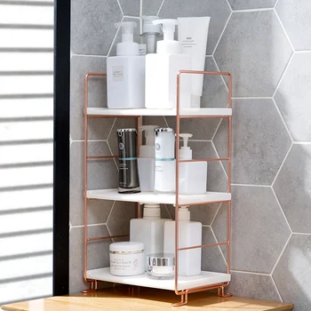

2 or 3 layers Bathroom shelf copper-plated floor wash rack Bathroom supplies toilet multi-layer storage rack mx9071700