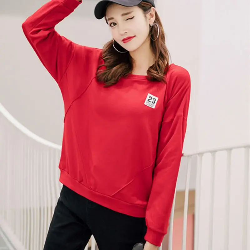 

Basic Sweatshirt Women 2019 New Arrived Thin Section Pullover Sweatshirt Long Sleeve Casual Warm Spring Autumn Loose Sweatshirt