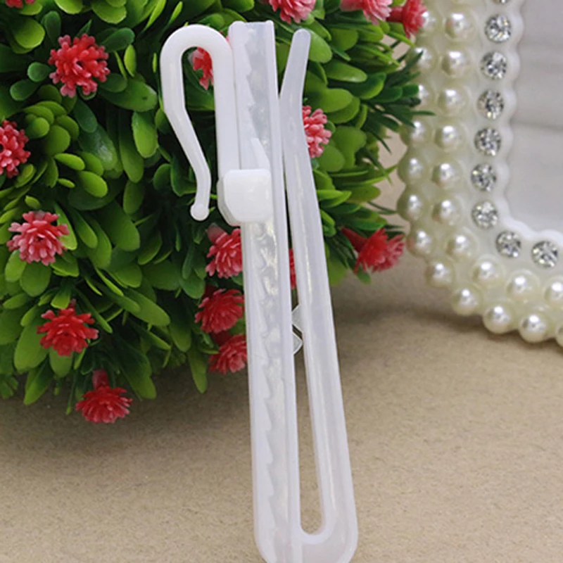 50 Glisseurs Et Crochets Pour Rail Rideau - Plastique Blanc, Rouleaux 23x11mm, Pour Tringle Décorative Ou Rideau De Porte